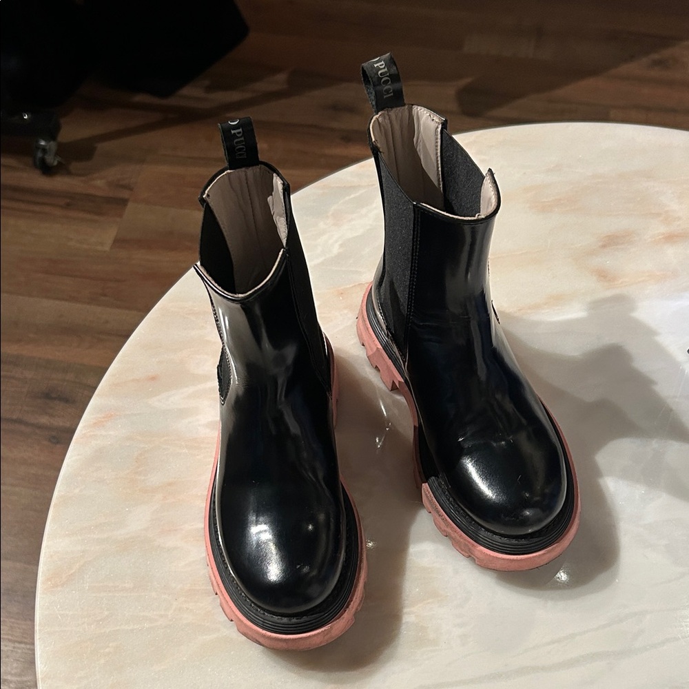 Emilio Pucci Black and Pink Boots